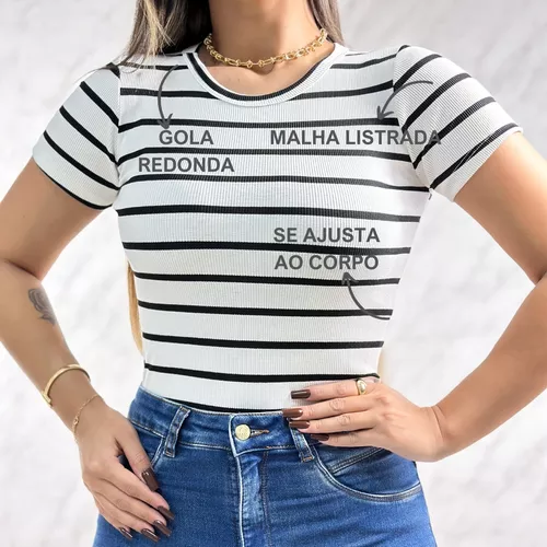 Blusinha De Manga Curta Listrada