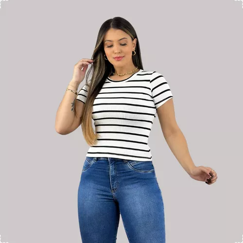 Blusinha De Manga Curta Listrada