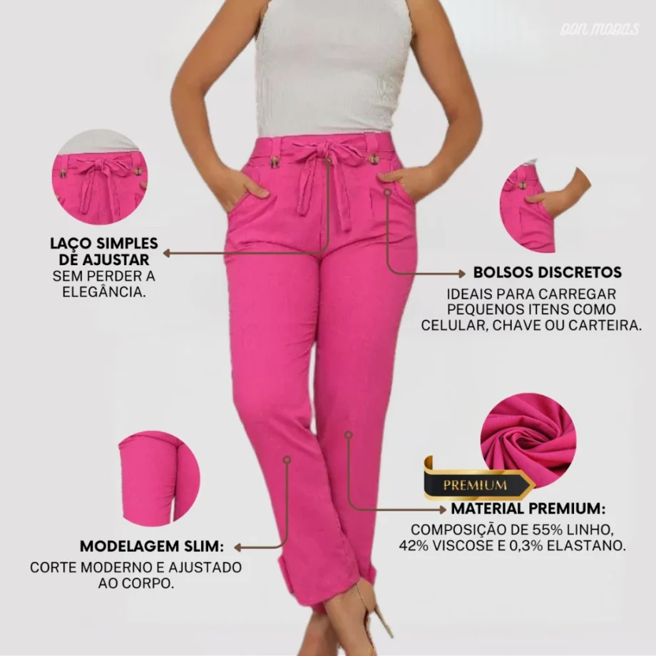 Calça Social Elegante de Linho Alfaiataria Premium