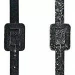 Cinto Fino Feminino Brilhante Fivela Quadrada