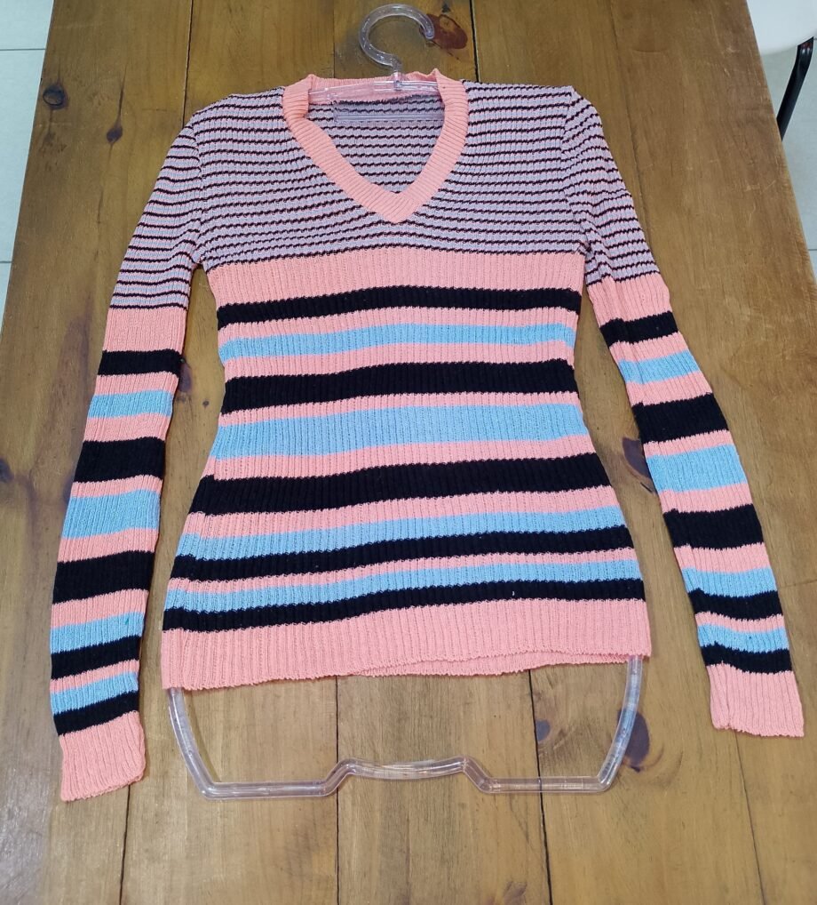 Blusa Cacharrel Gola Alta Garrafinha Tricot Manga Longa