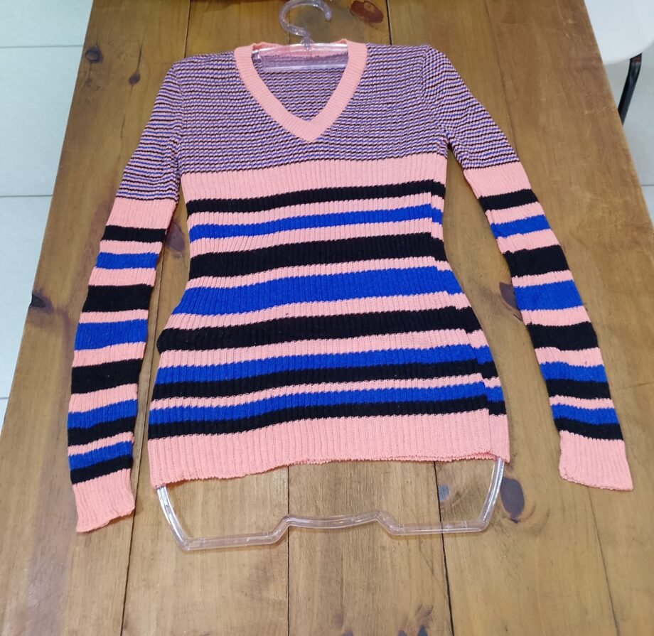 Blusa Cacharrel Gola Alta Garrafinha Tricot Manga Longa