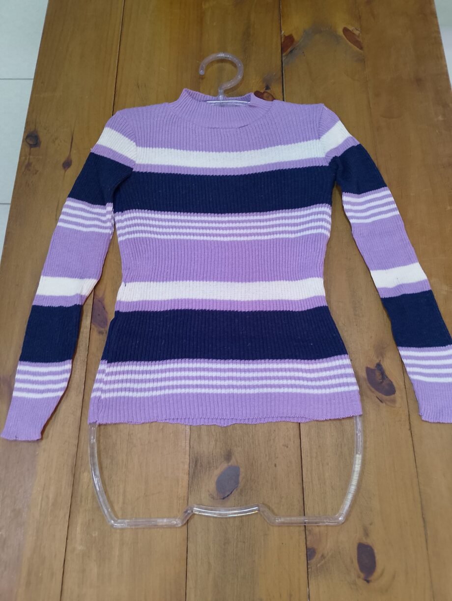 Blusa Cacharrel Gola Alta Garrafinha Tricot Manga Longa